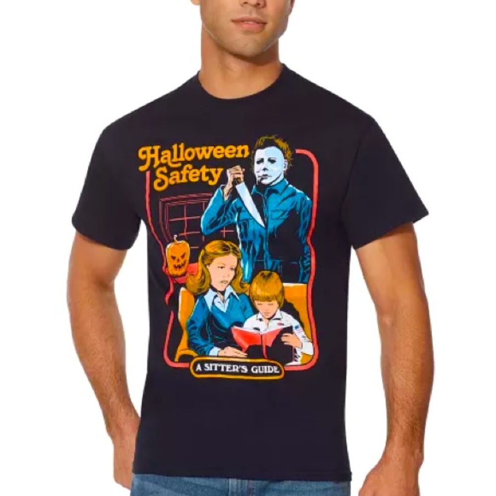 UNISEX Size| Large- Halloween Safety Michael Myers T Shirt - Steven Rhodes